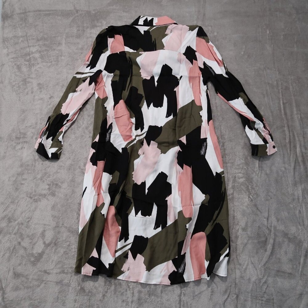 Apricot Dress Womens 14 Black Tunic Button Down Collared Multicolored Retro - Picture 3 of 14